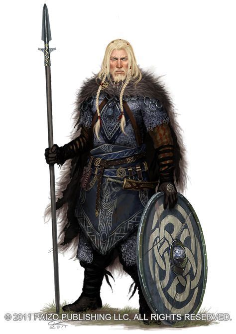 Male Warrior With Spear And Shield Viking Like Asvig By Akeiron On