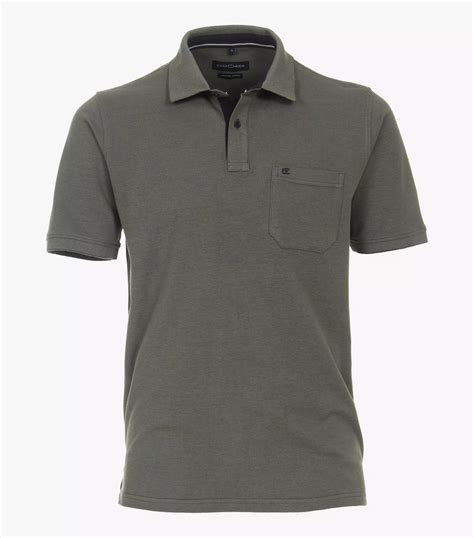 Casa Moda Grote Maat Poloshirt Uni Groen Met Borstzak