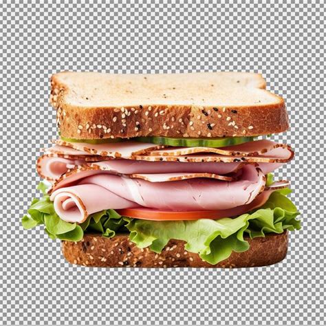 Premium Psd Sandwich With Ham Cheese And Vegetables Isolated On A