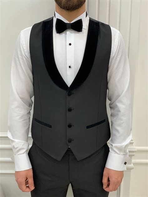 Black Slim Fit Groom Wedding Tuxedo Suit For Men Gentwith