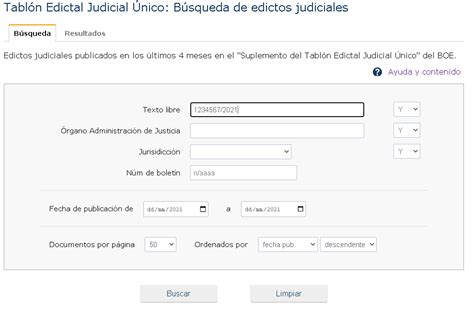 Boe Es Edictos Judiciales Ayuda Y Contenido