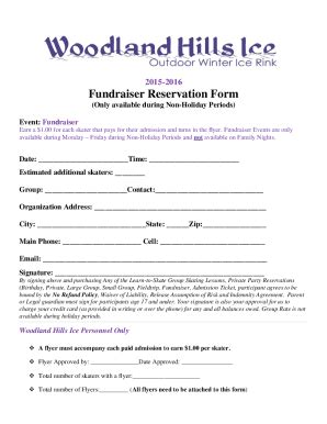 Fillable Online Fundraiser Reservation Form Fax Email Print PdfFiller