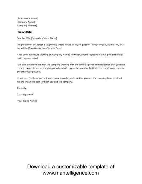 Letter Of Separation From Employer Template Samples Letter Template Collection