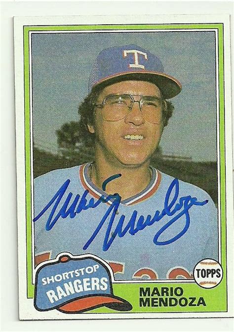 Mario Mendoza Signed 1981 Topps Baseball Card - Texas Rangers