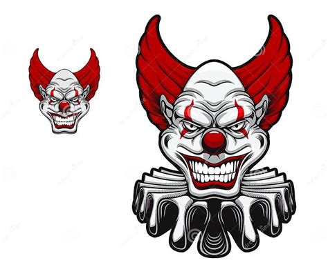 Scary Halloween Circus Clown Character Mascot Stock Illustration ...