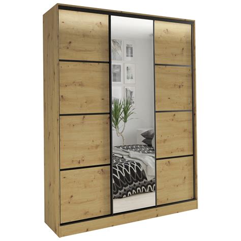 Szafa Przesuwna Z Lustrem 150 Cm LOFT Artisan BroMARKT 5903736094167