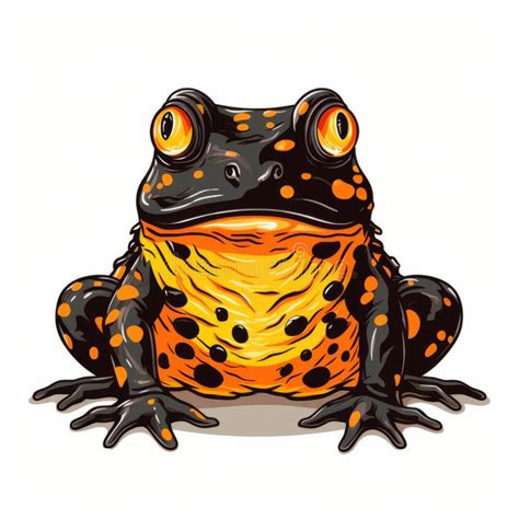 Simple Fire Bellied Toad Clip Art With White Margins Stock Illustration