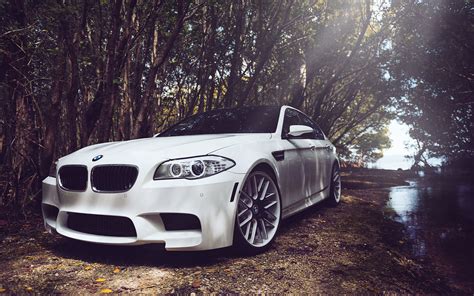 Desktop Wallpapers Bmw M5 F10 White Cars Headlights 3840x2400