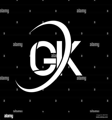 Gk Logo G K Design White Gk Letter Gk G K Letter Logo Design Initial Letter Gk Linked Circle