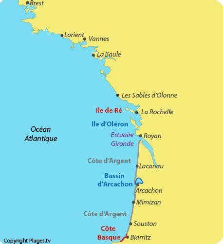 Map Of French Atlantic Seaside Resorts Seaside Resort Atlantic