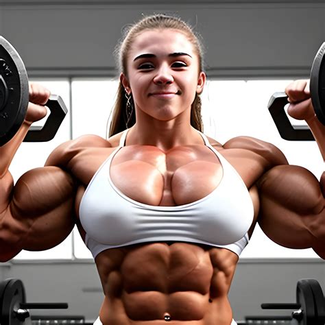 Year Old Hyper Muscled Female Bodybuilder With Inch Biceps