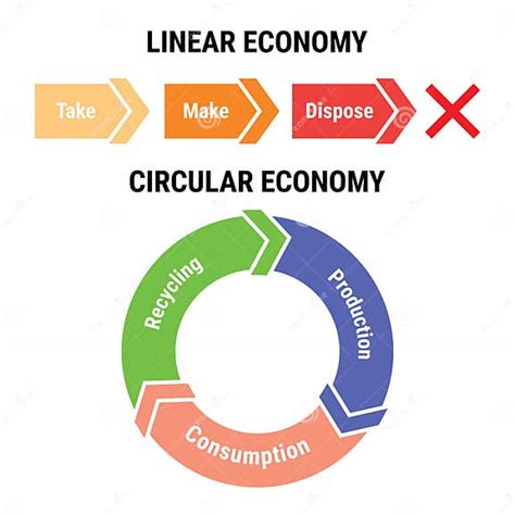 Comparación De Infografía De Economía Lineal Y Circular Modelo De