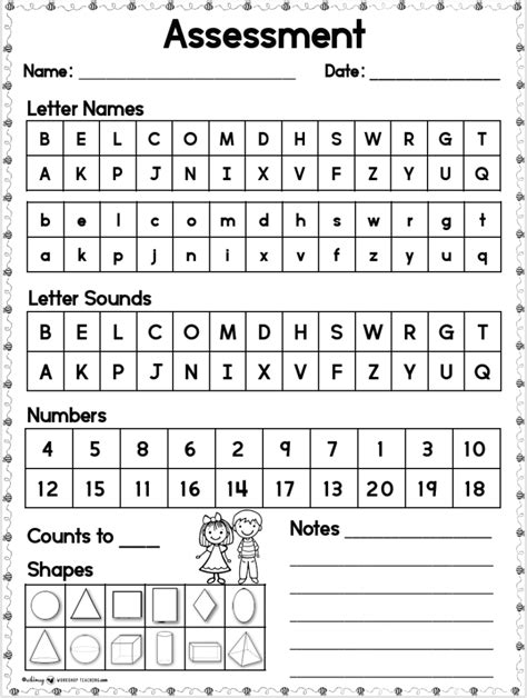 Free Phonics And Math Assessment Page Whimsy Workshop Teaching