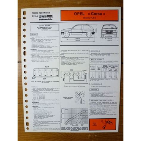 Fiches Techniques Pour OPEL