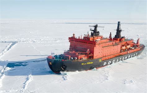 Wallpaper The Ocean Sea Ice Icebreaker The Ship Russia 50 Years