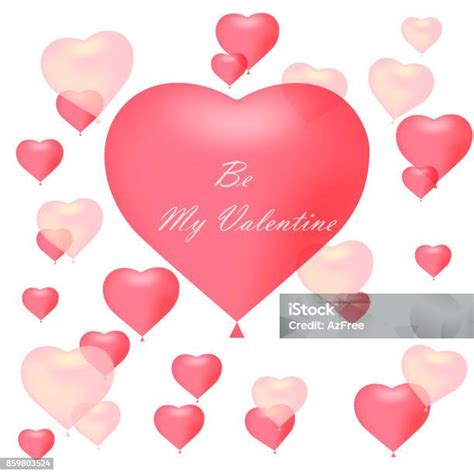 Valentines Day Background With Heart And Circles Vector Illustration With Text Happy Valentines