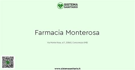 Farmacia Monterosa A Concorezzo MB SistemaSanitario It