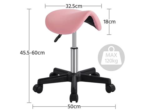 Yaheetech Tabouret Ergonomique Roulettes Chaise De Selle Rose Conforama