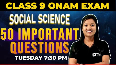 Class 9 Social Science 50 Important Questions Onam Exam Maha