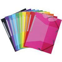 Iderama PP 3 Flap Folder With Elastic Straps A4 Assorted Exacompta