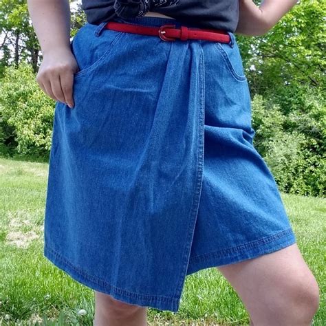 Vintage Francine Browner 90s Chambray Wrap Skirt Gem