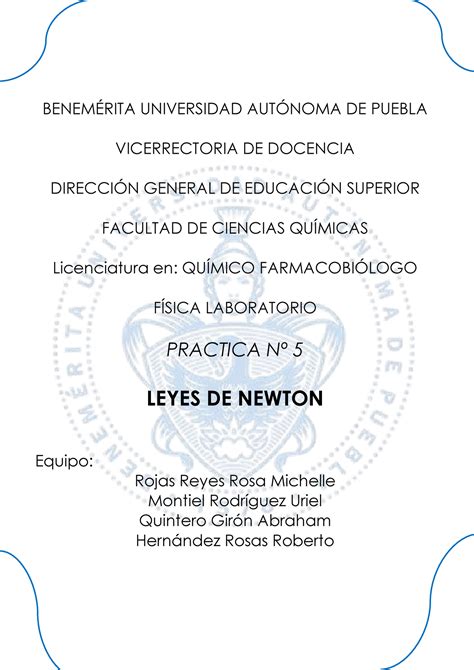 Práctica 5 Practica sobre leyes de newton BENEM UNIVERSIDAD AUT