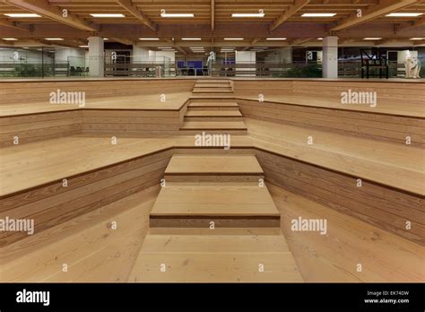 Detail Of Timber Amphitheatre On First Floor Ibc Innovation Factory