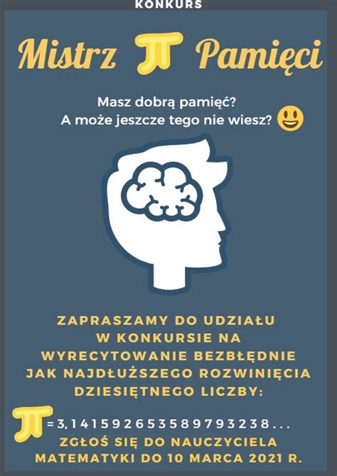 Konkurs Mistrz Pi Pami Ci Szko A Podstawowa Nr W Bielsku Bia Ej