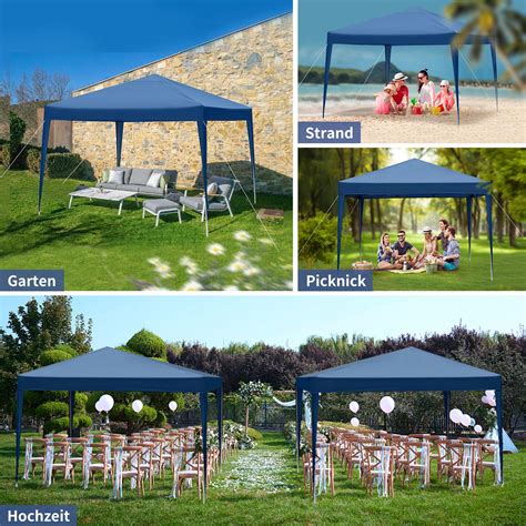 OUTVITA Falt Pavillon WASSERDICHT Pavillion Gartenzelt Dachmaß 2x2m