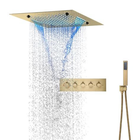 Vicenza Phone Controlled Thermostatic Brushed Gold Recessed Ceiling