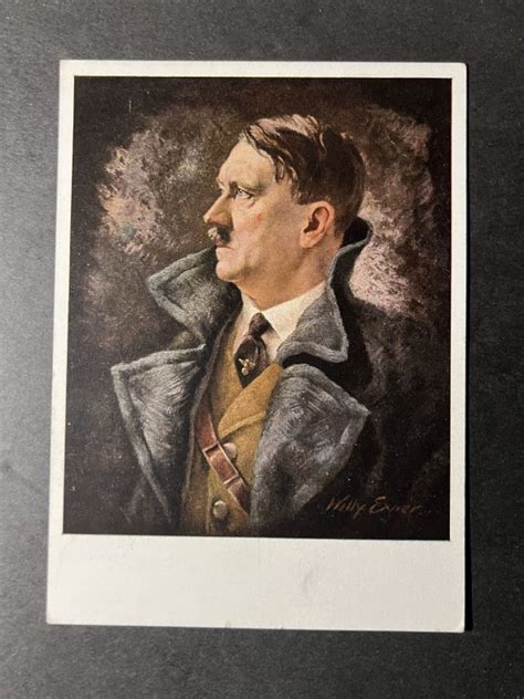 Mint Nazi Germany Postcard Cover Adolf Hitler Portrait Willy Exner