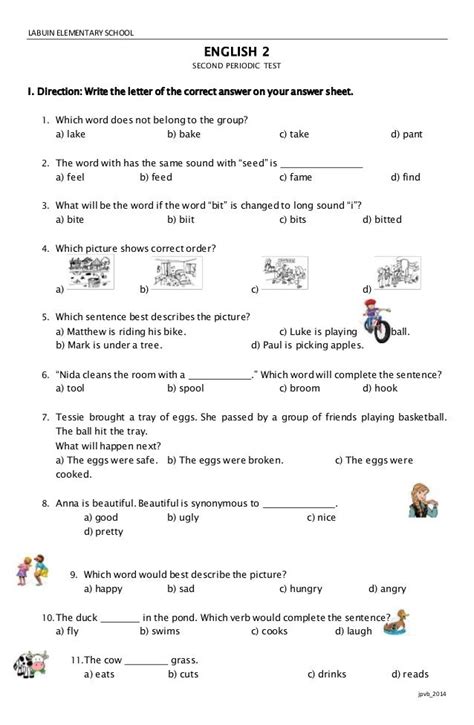 Second Periodic Test Grade 2