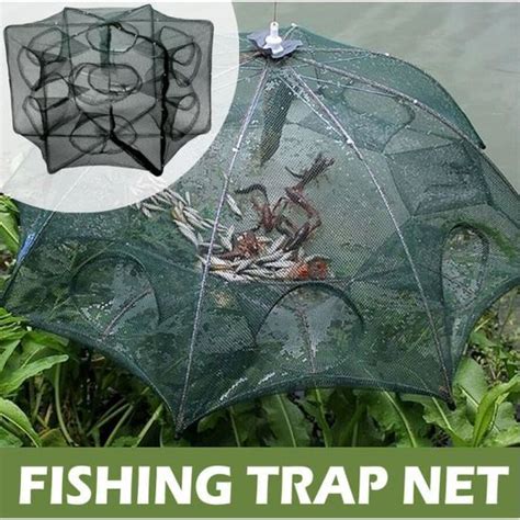 Trous De P Che Automatique Crevettes Net Cage Nylon Pliable Pi Ge