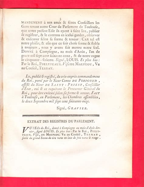 Edit Du Roi Portant Suppression Des Offices Du Parlement De Toulouse