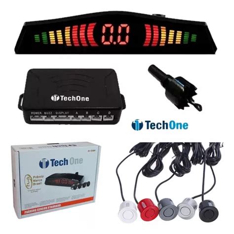 Sensor R Estacionamento Visor Led Tech One Preto Pontas Mercadolivre