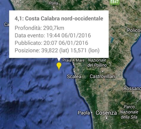 Trema La Terra Nel Cosentino Scossa Di Magnitudo Sull Alto Tirreno