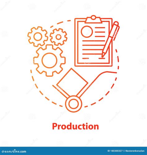 Production Red Concept Icon Manufacturing Process Idea Thin Line