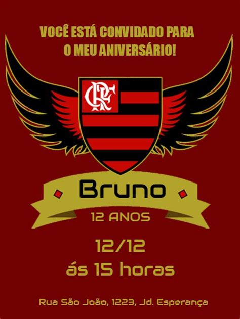 Fazer Convite Online Convite Digital Aniversario Flamengo Em