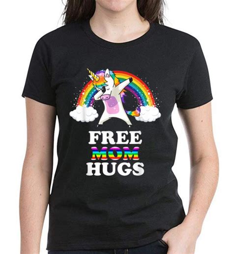 Awesome Free Mom Hugs Unicorn Dabbing Rainbow Shirt Hoodie Sweater Longsleeve T Shirt