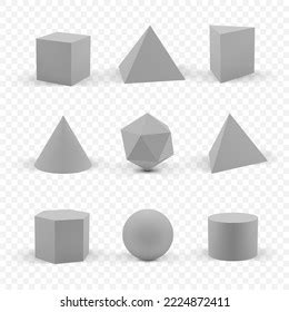 3d Shapes Template Realistic Shapes Shadow Stock Vector (Royalty Free ...