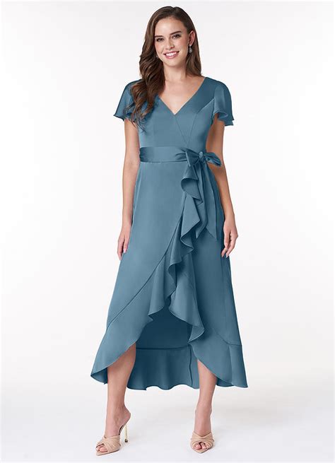 Bermuda Azazie Lexis Stretch Satin Dress Bridesmaid Dresses Azazie