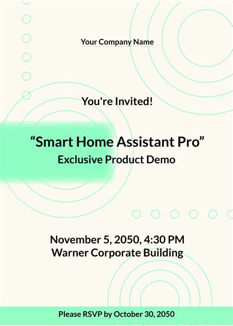 Free Product Demo Invitation Card Template To Edit Online