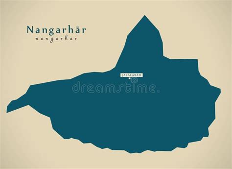 Modern Map - Nangarhar AF stock illustration. Illustration of modern ...