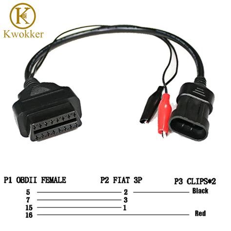 KWOKKER OBD 2 Para Fiat Alfa Lancia 3 Pinos Para OBD 2 Conector Do