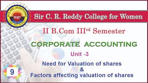 Ii Bcom Rd Sem Corporate Accounting Unit Need For Valuation