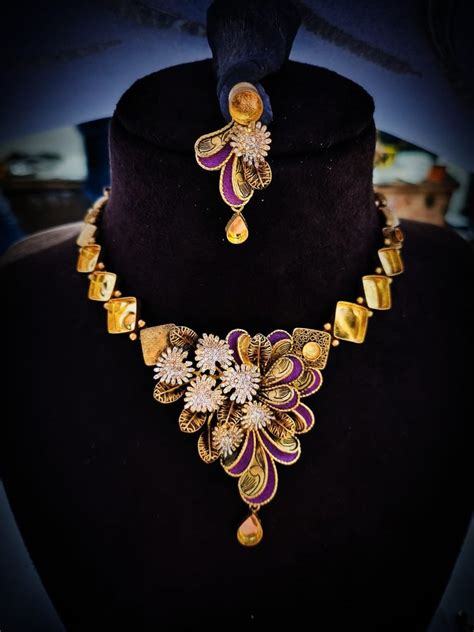 Modern Festive Wear K Gold Necklace Set Gm At Rs Set In