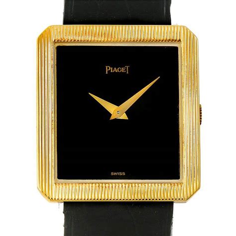 Piaget K Yellow Gold Cushion Shape Mens Watch Swisswatchexpo