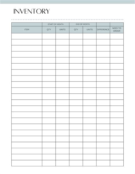 Printable Inventory Tracker Inventory Log Craft Business Supplies Log