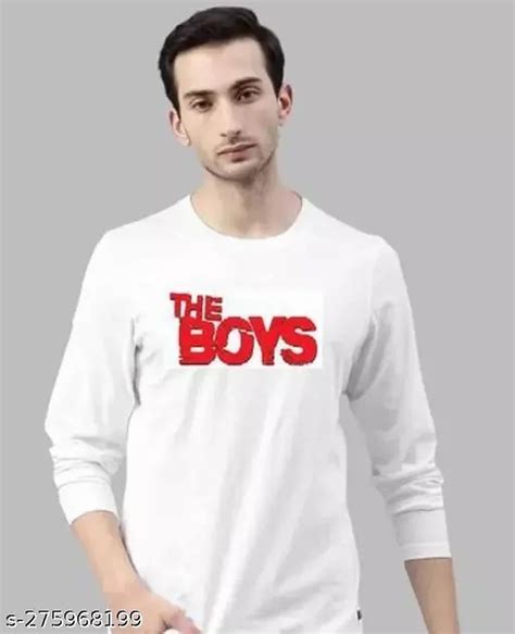 Men Polyester White Full Sleeves Printed T Shirts Round Neck At Rs 135