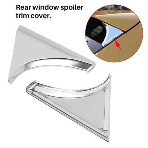 Car Abs Chrome Pcs Rear Window Tailgate Spoiler Trims Cover Fit For